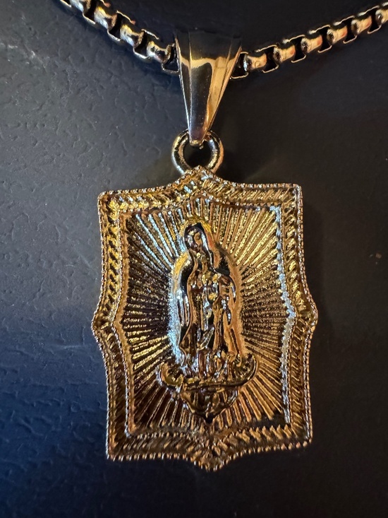 Kohl's Jewelry - Kohl's Our Lady of Guadalupe Necklace Stainless Steel Gold 1913